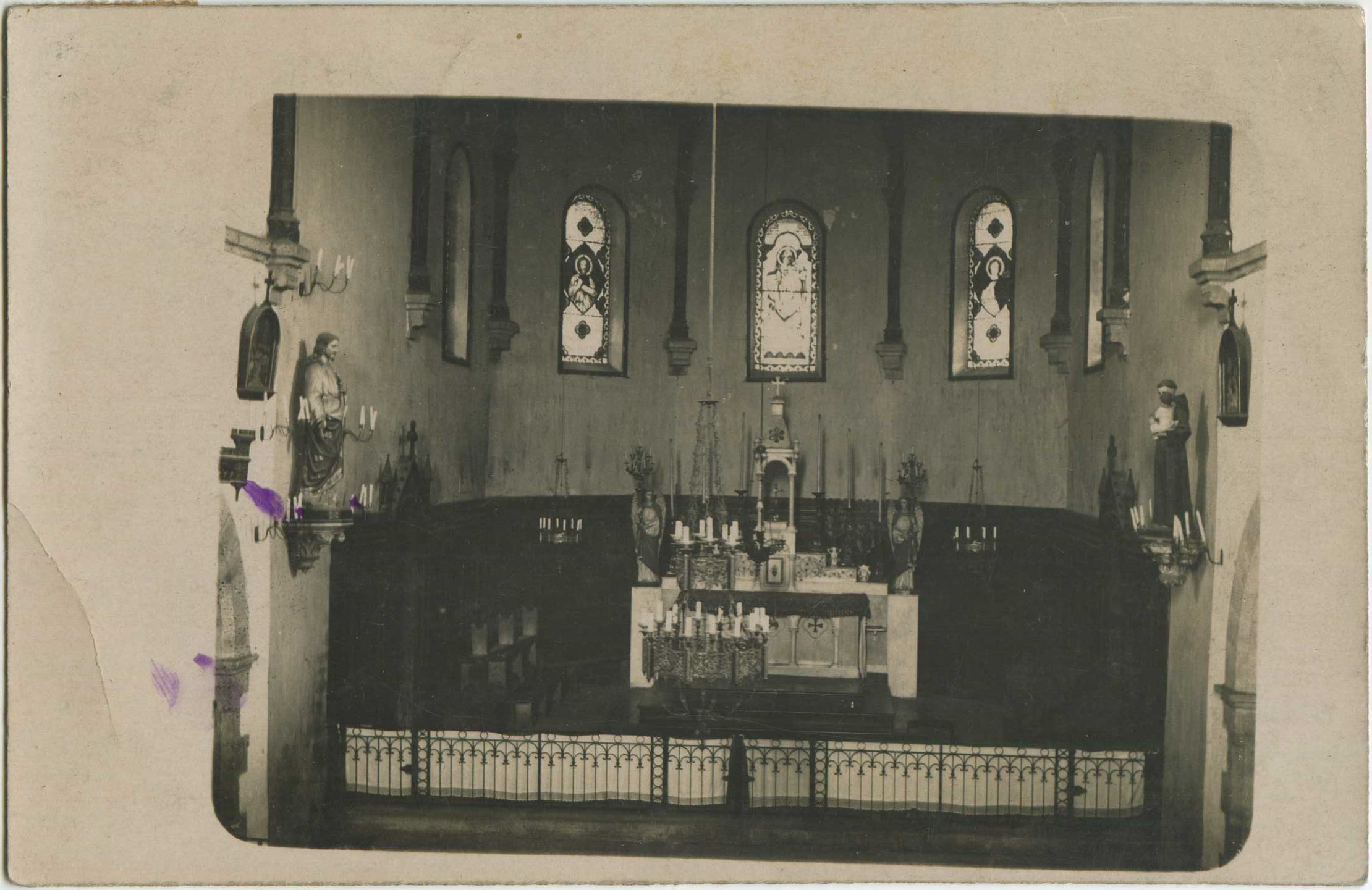 Came - Carte-photo - Intérieur de l'église (peut-être 1924)