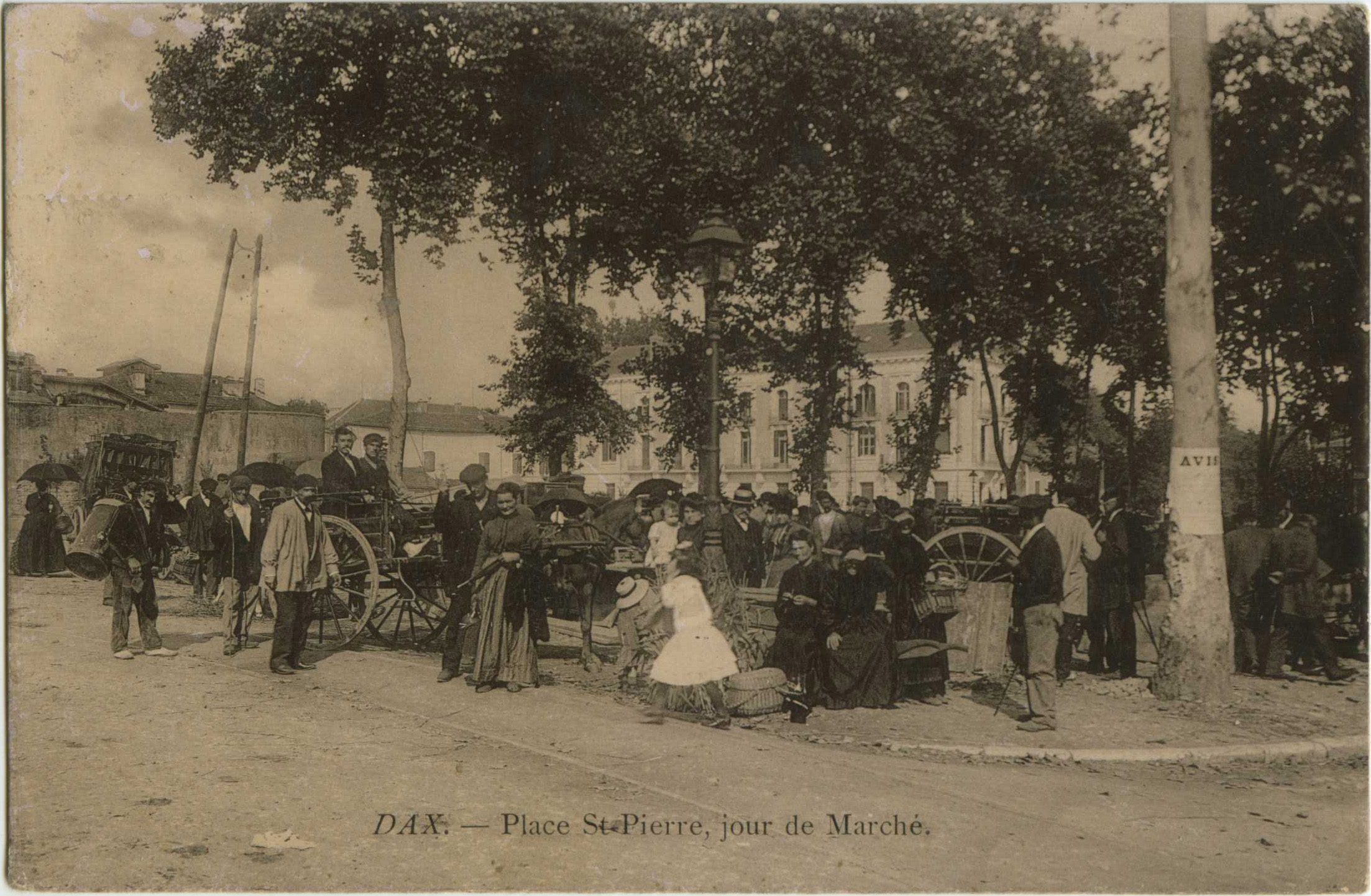 Dax - Place St-Pierre, jour de Marché.