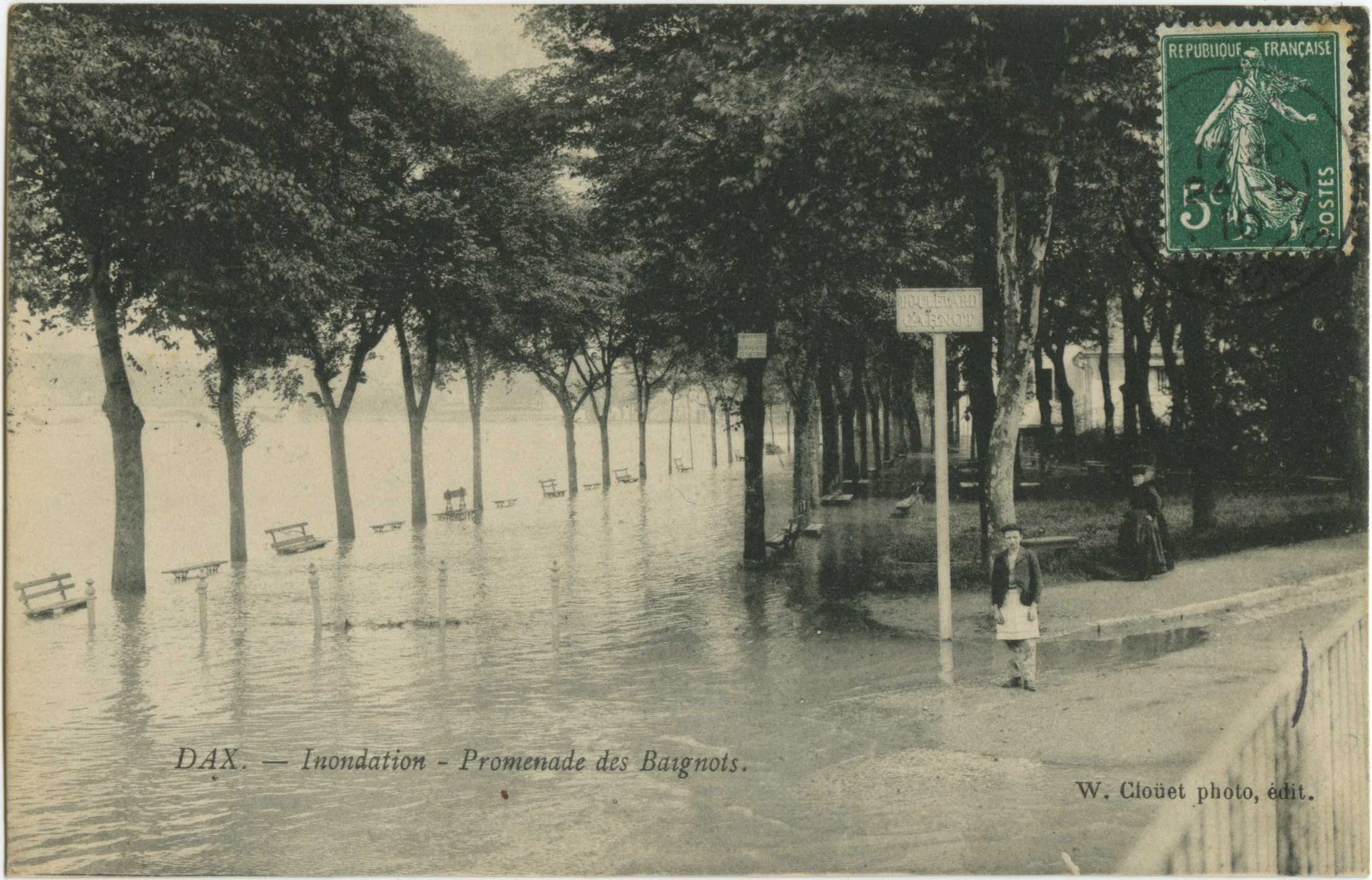 Dax - Inondation - Promenade des Baignots.
