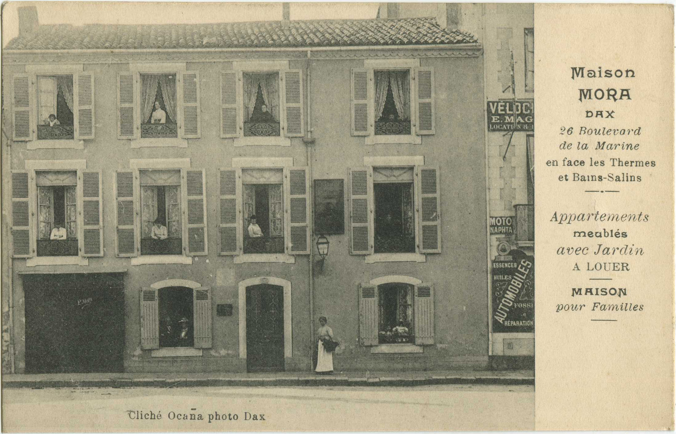 Dax - Maison MORA - 26 Boulevard de la Marine - en face les Thermes et Bains-Salins - Appartements meublés avec Jardin <small>A LOUER</small> - MAISON pour Familles