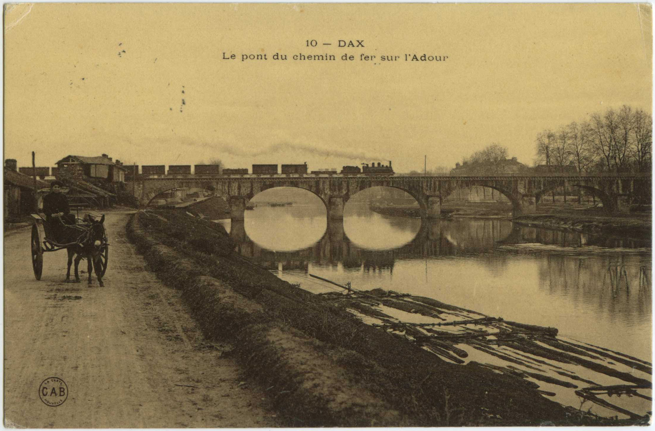 Dax - Le pont du chemin de fer sur l'Adour