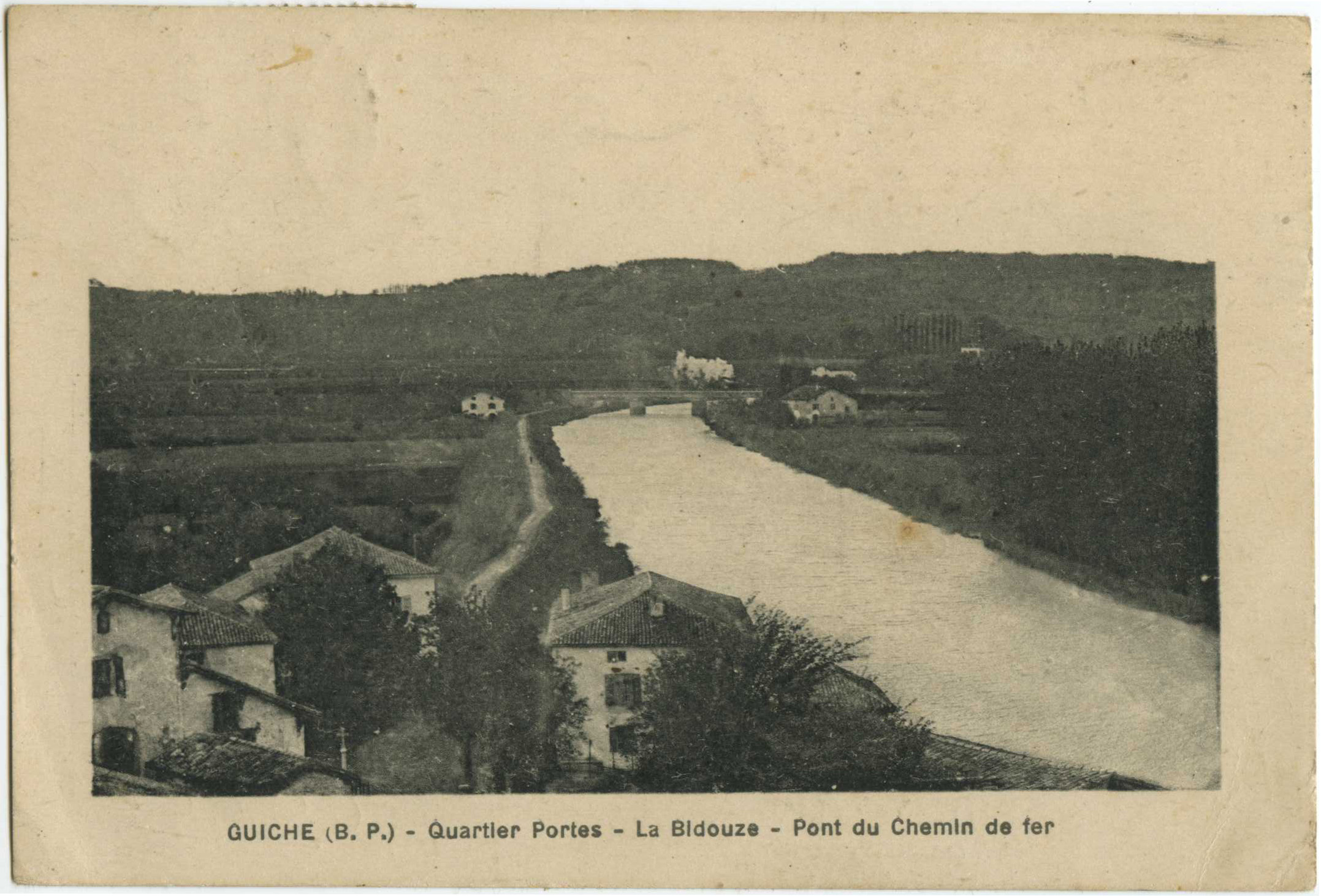 Guiche - Quartier Portes - La Bidouze - Pont du Chemin de fer