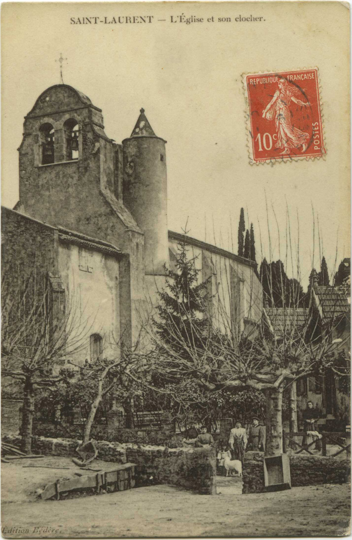 Saint-Laurent-de-Gosse - L'Église et son clocher.