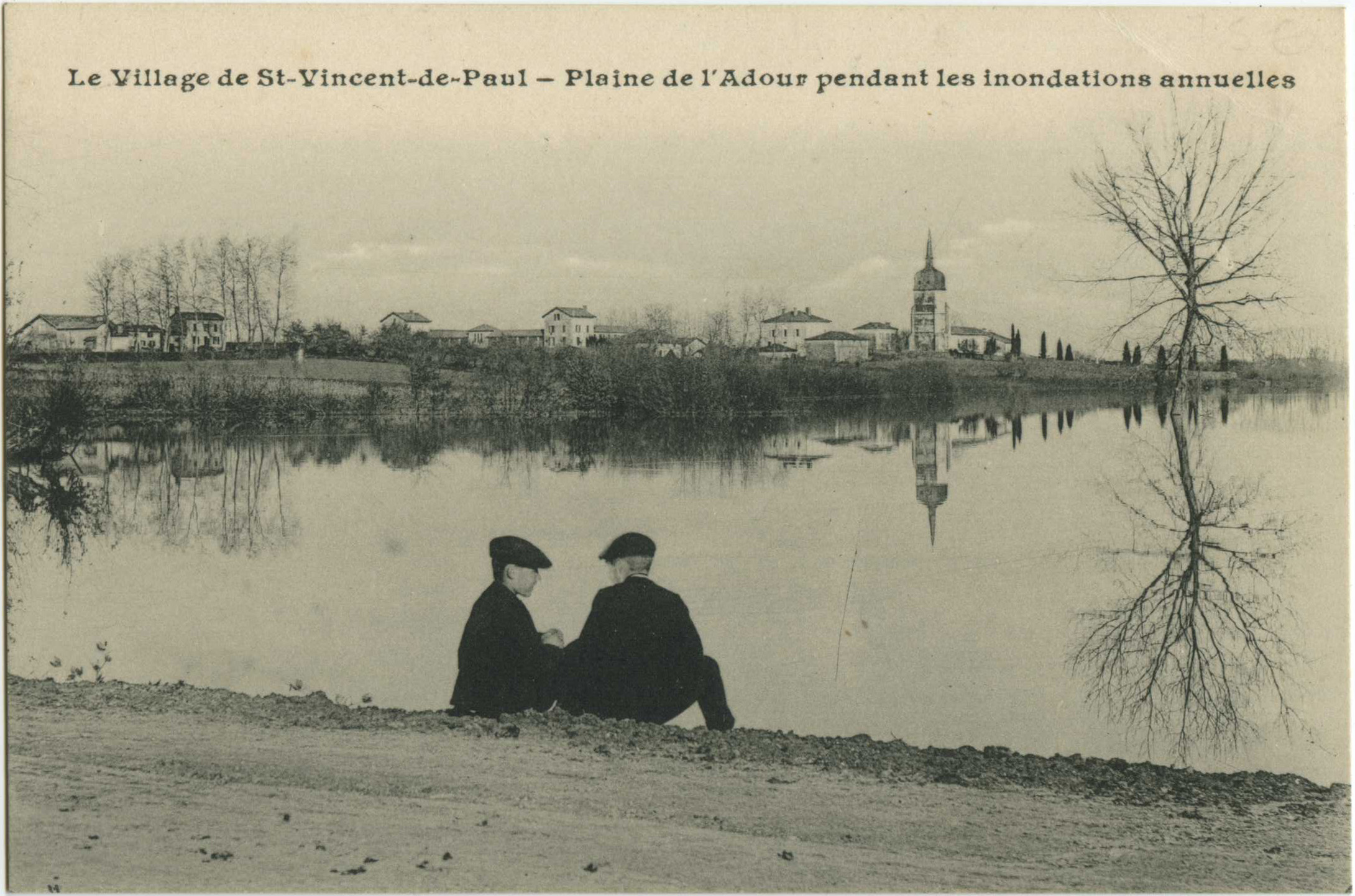 Saint-Vincent-de-Paul - Le Village de St-Vincent-de-Paul - Plaine de l'Adour pendant les inondations annuelles