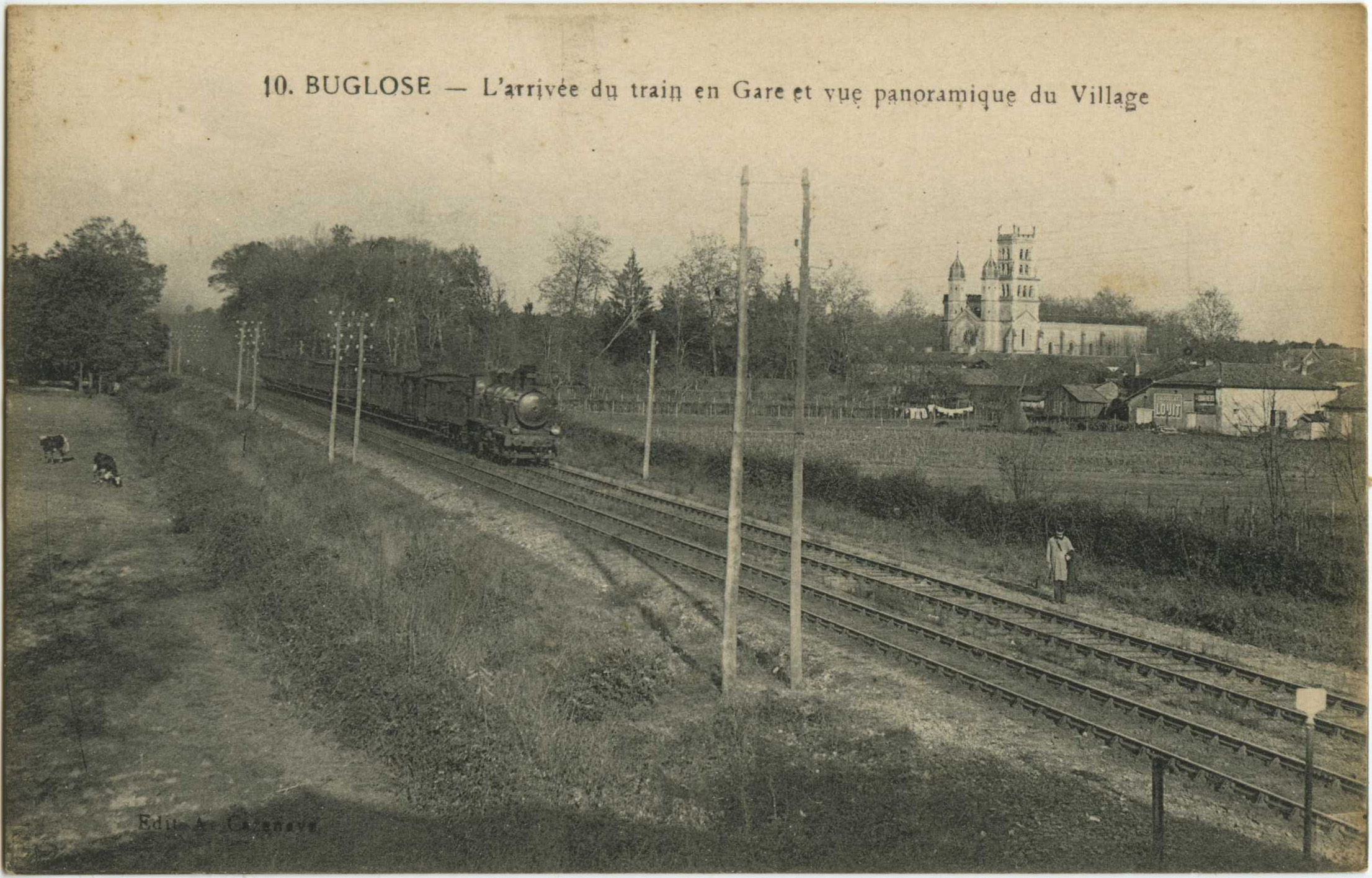 Saint-Vincent-de-Paul - BUGLOSE - L'arrivée du train en Gare et vue panoramique du Village