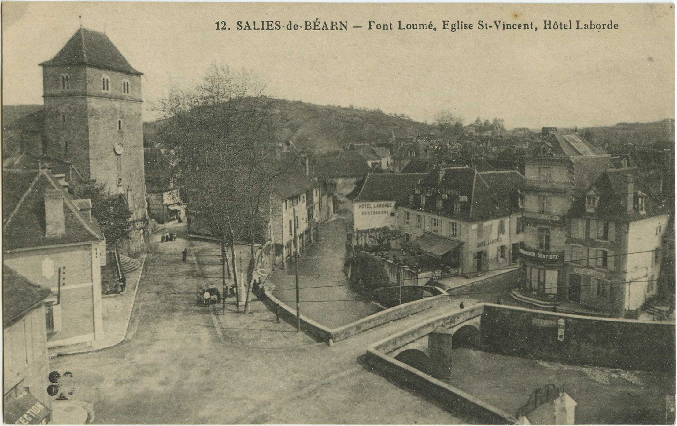 Salies-de-Béarn - Pont Loumé, Eglise St-Vincent, Hôtel Laborde