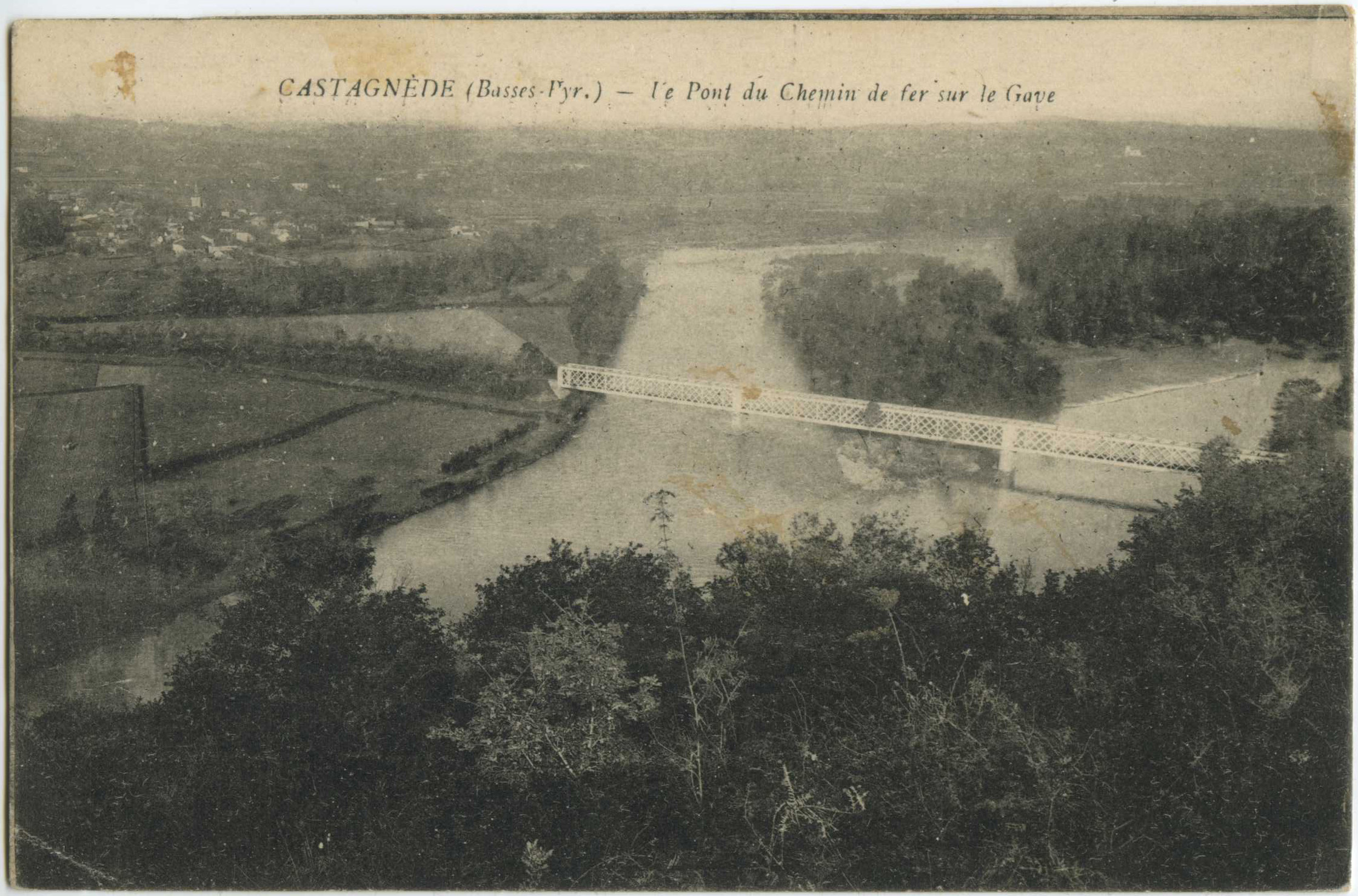 Castagnède - Le Pont du Chemin de fer sur le Gave