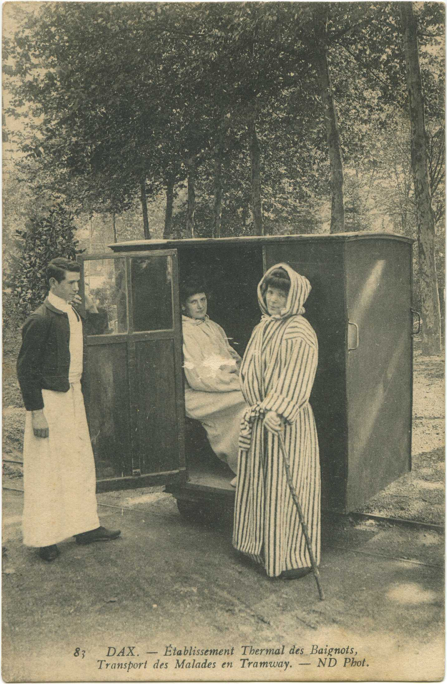 Dax - Établissement Thermal des Baignots, Transport des Malades en Tramway.