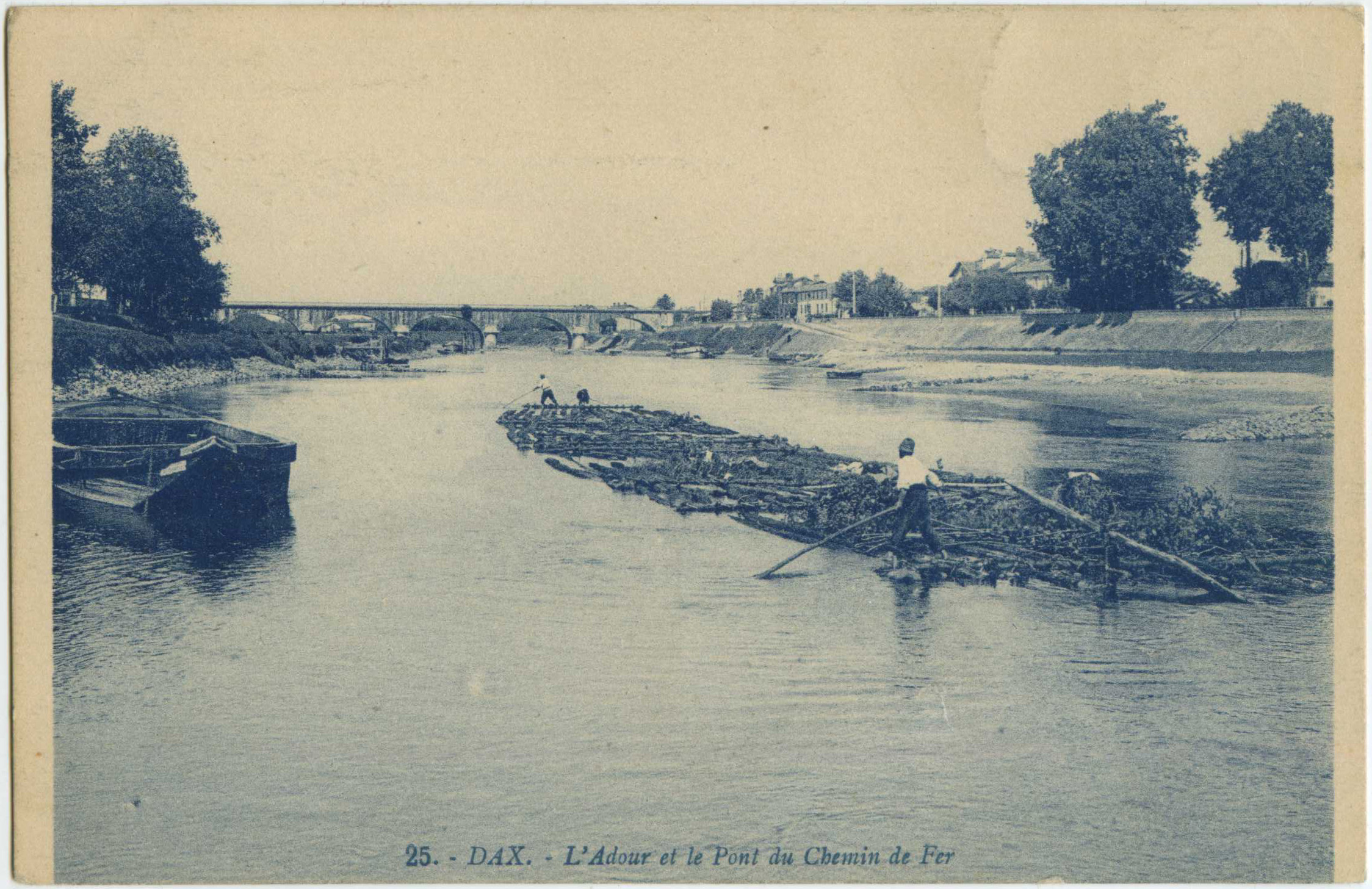 Dax - L'Adour et le Pont du Chemin de Fer