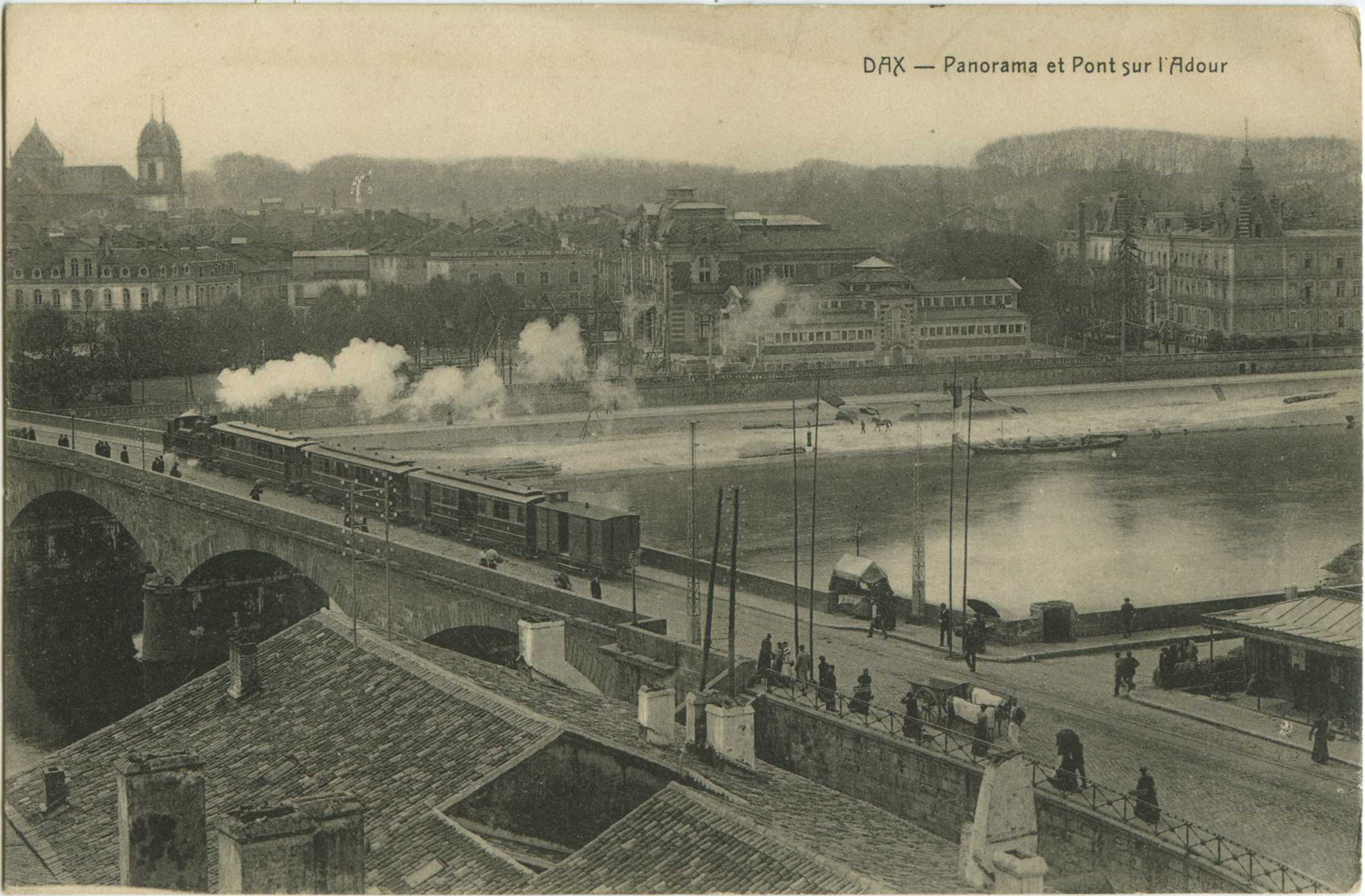 Dax - Panorama et Pont sur l'Adour