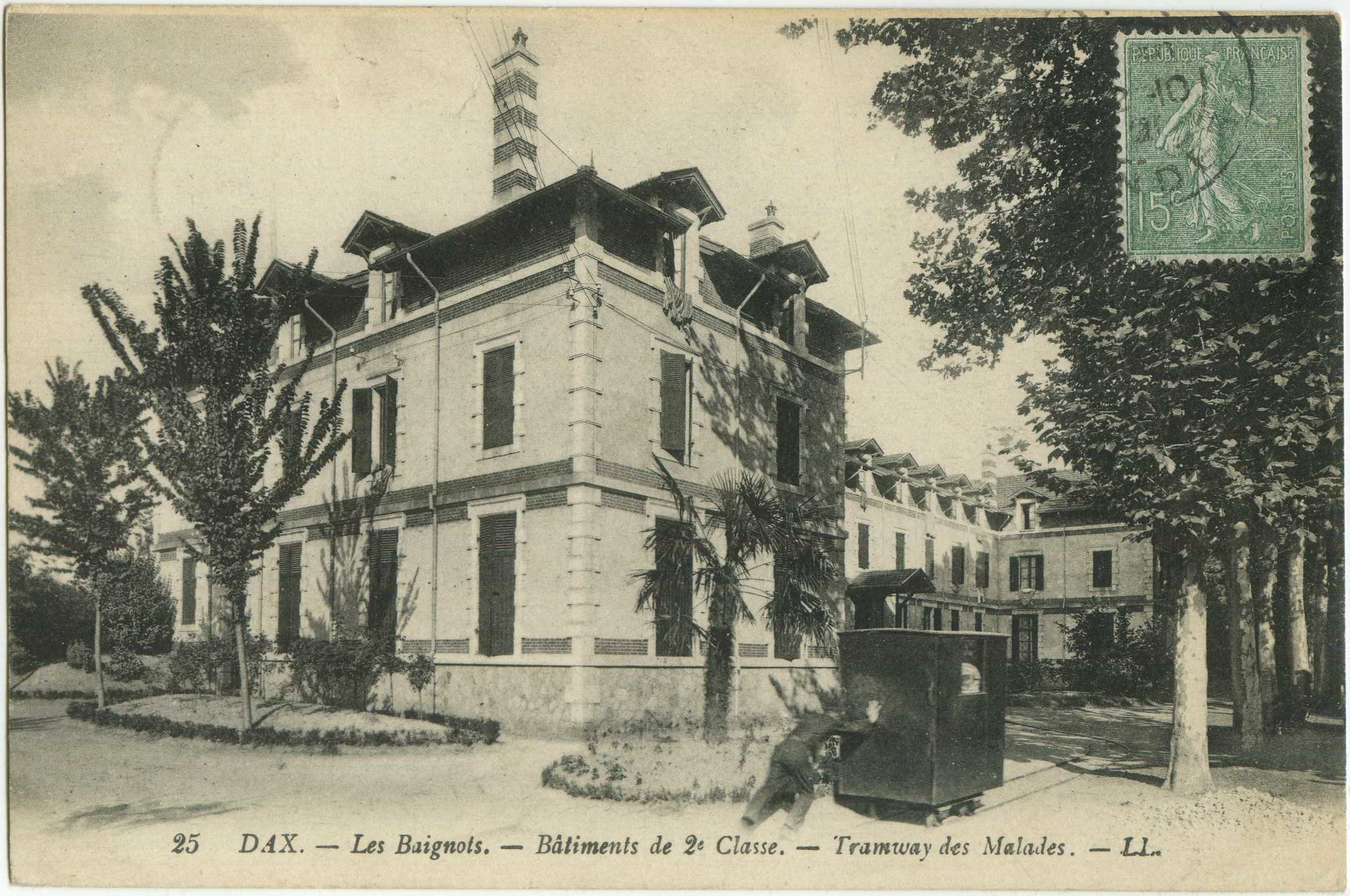 Dax - Les Baignots. - Bâtiments de 2<sup>e</sup> Classe. - Tramway des Malades.