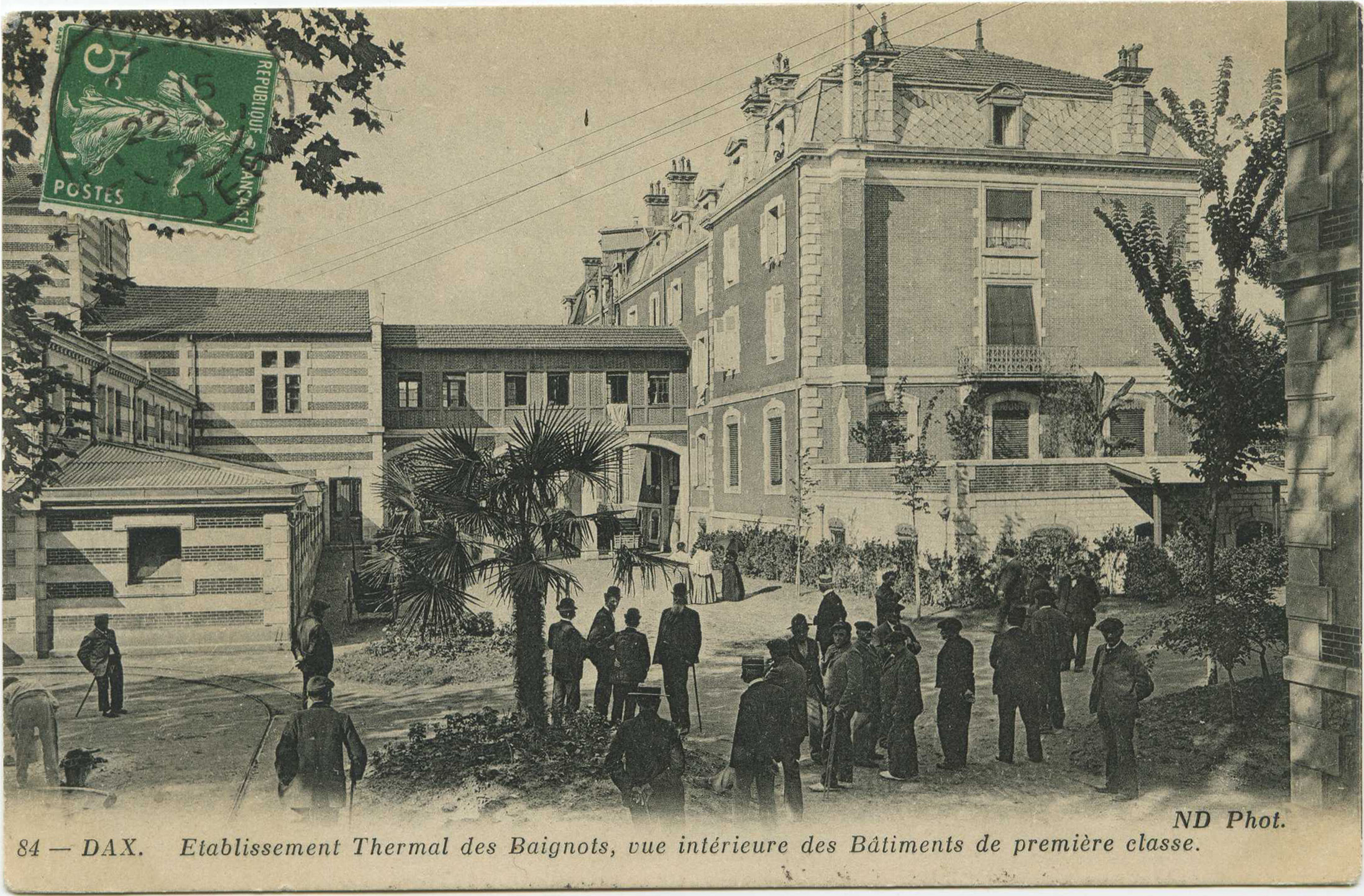 Dax - Etablissement Thermal des Baignots, vue intérieure des Bâtiments de première classe.