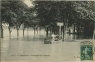 Carte postale ancienne - Dax - Inondation - Promenade des Baignots.