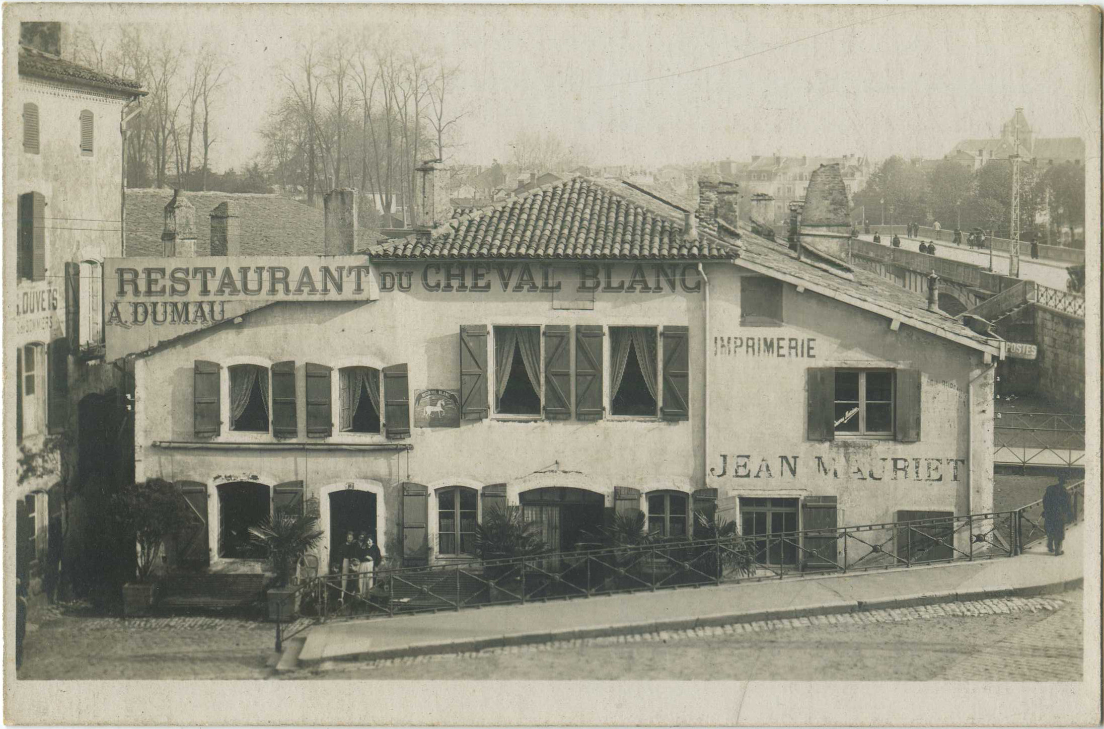 Dax - Carte photo - Restaurant du Cheval Blanc et Imprimerie Jean Mauriet