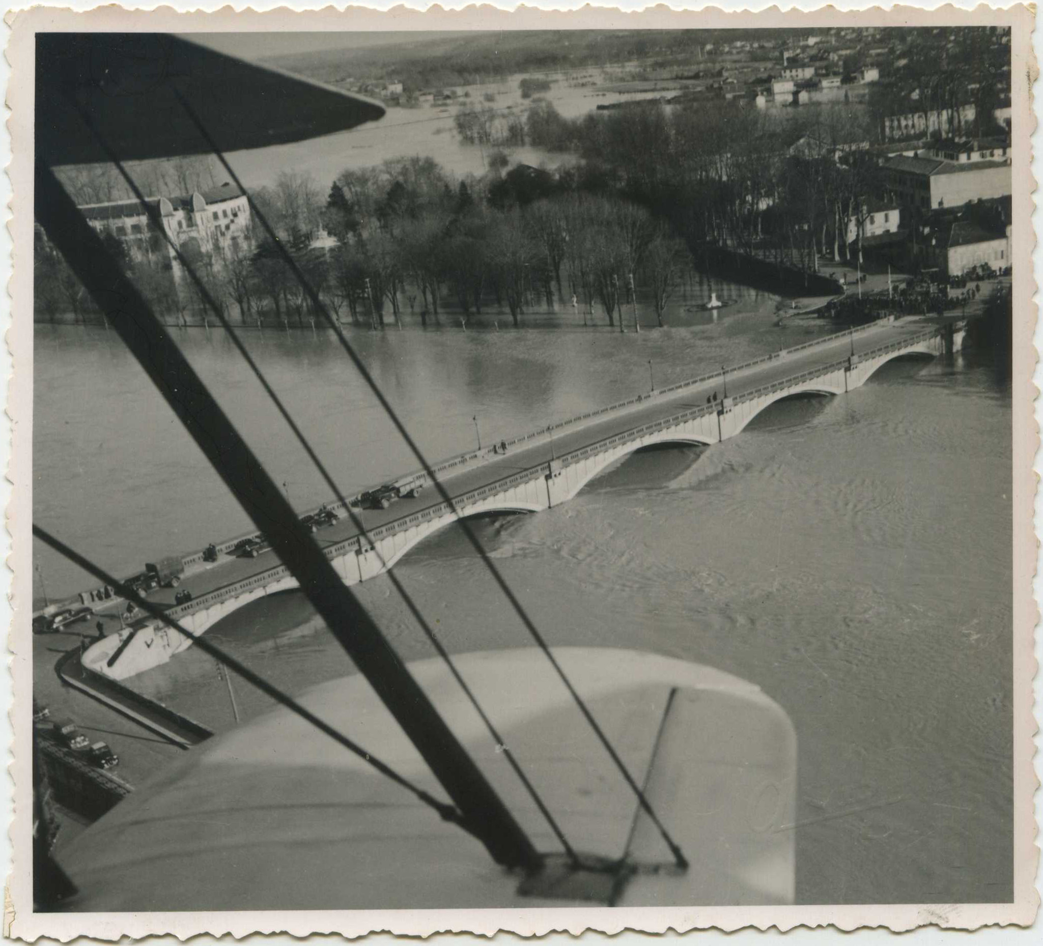 Dax - Photo - Crue de 1952 - Vue aérienne