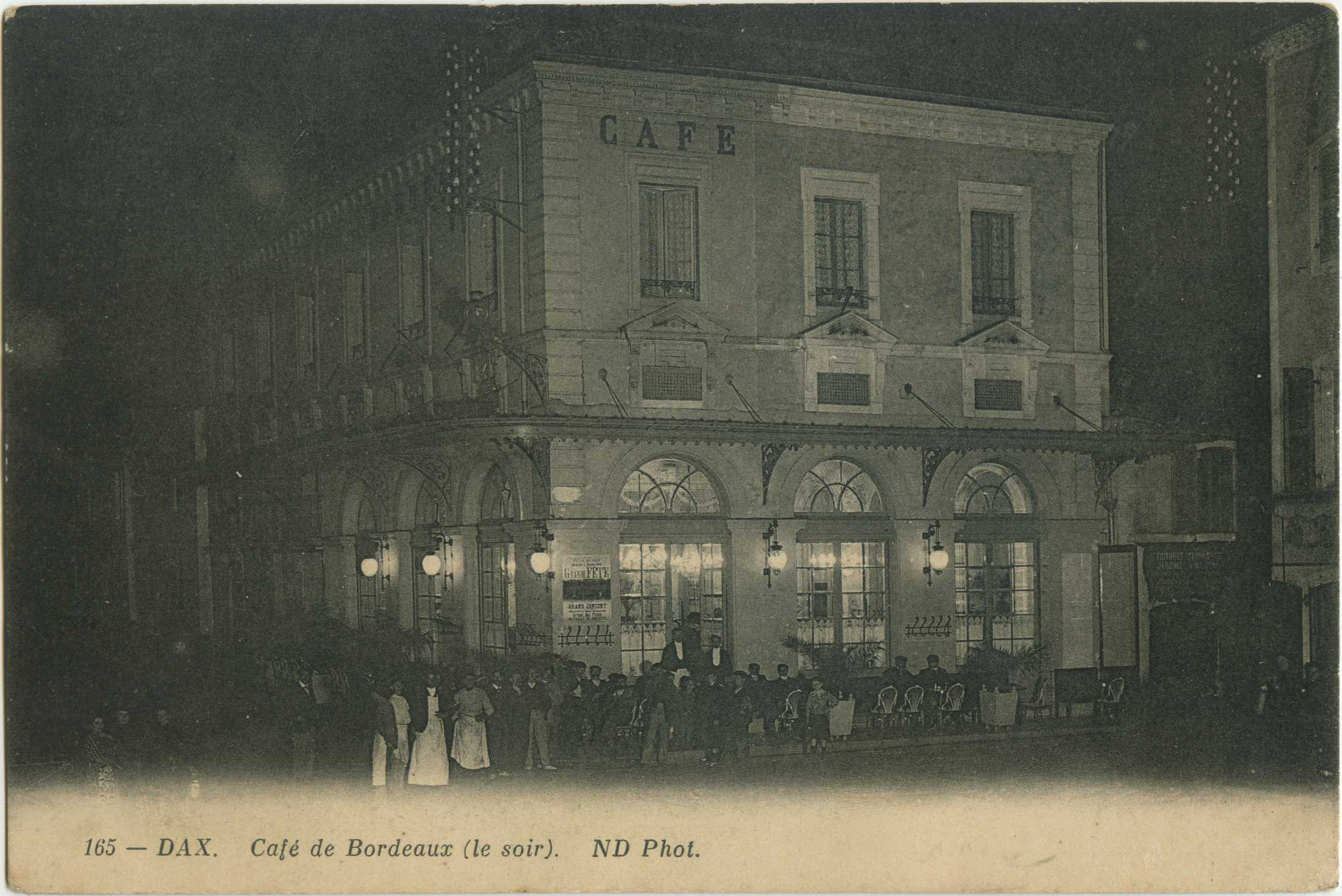 Dax - Café de Bordeaux (le soir).