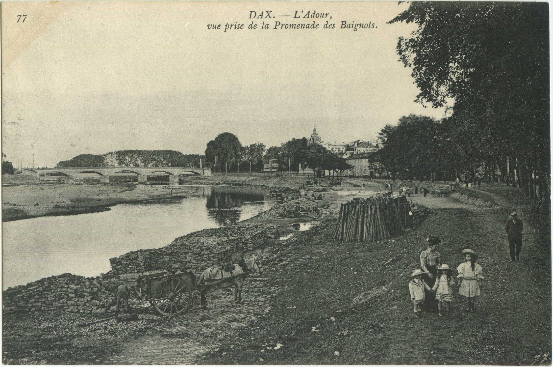 Dax - L'Adour, vue prise de la Promenade des Baignots.