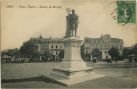 Carte postale ancienne - Dax - Place Thiers - Statue de Borda