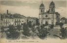 Carte postale ancienne - Dax - La Place des Tilleuls et la Cathédrale.