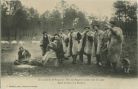 Carte postale ancienne - Landes - Leu moulente de Pasquous - Fête des Bergers Landais dans la Lande - Après le repas - Le Rondeau