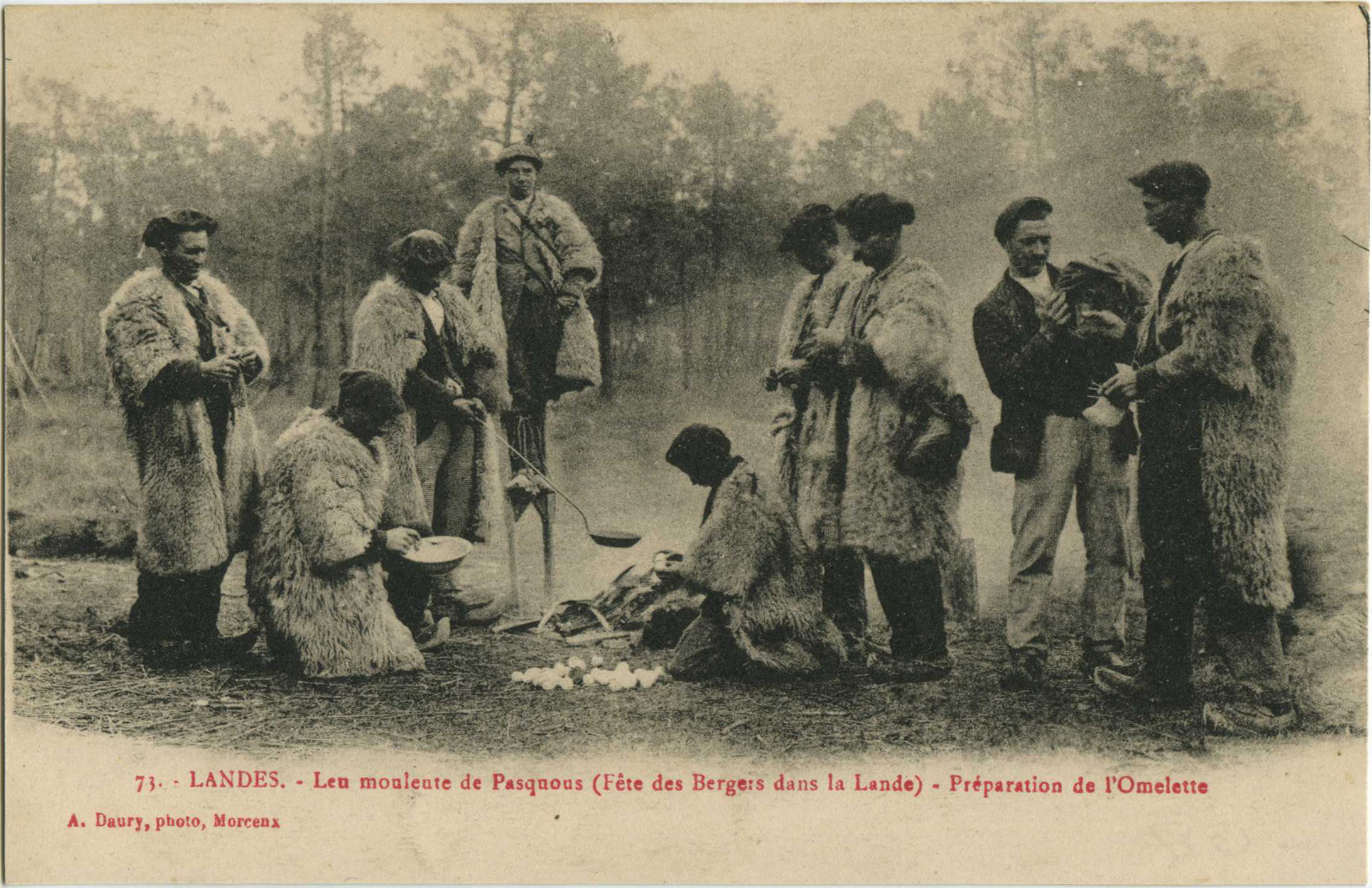 Landes - LANDES - Leu mouleute de Pasquous (Fête des Bergers dans la Lande) - Préparation de l'Omelette