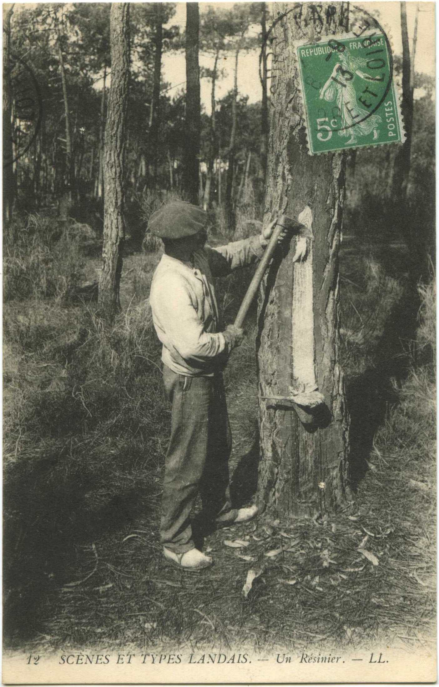 Landes - SCÈNES ET TYPES LANDAIS - Un Résinier.