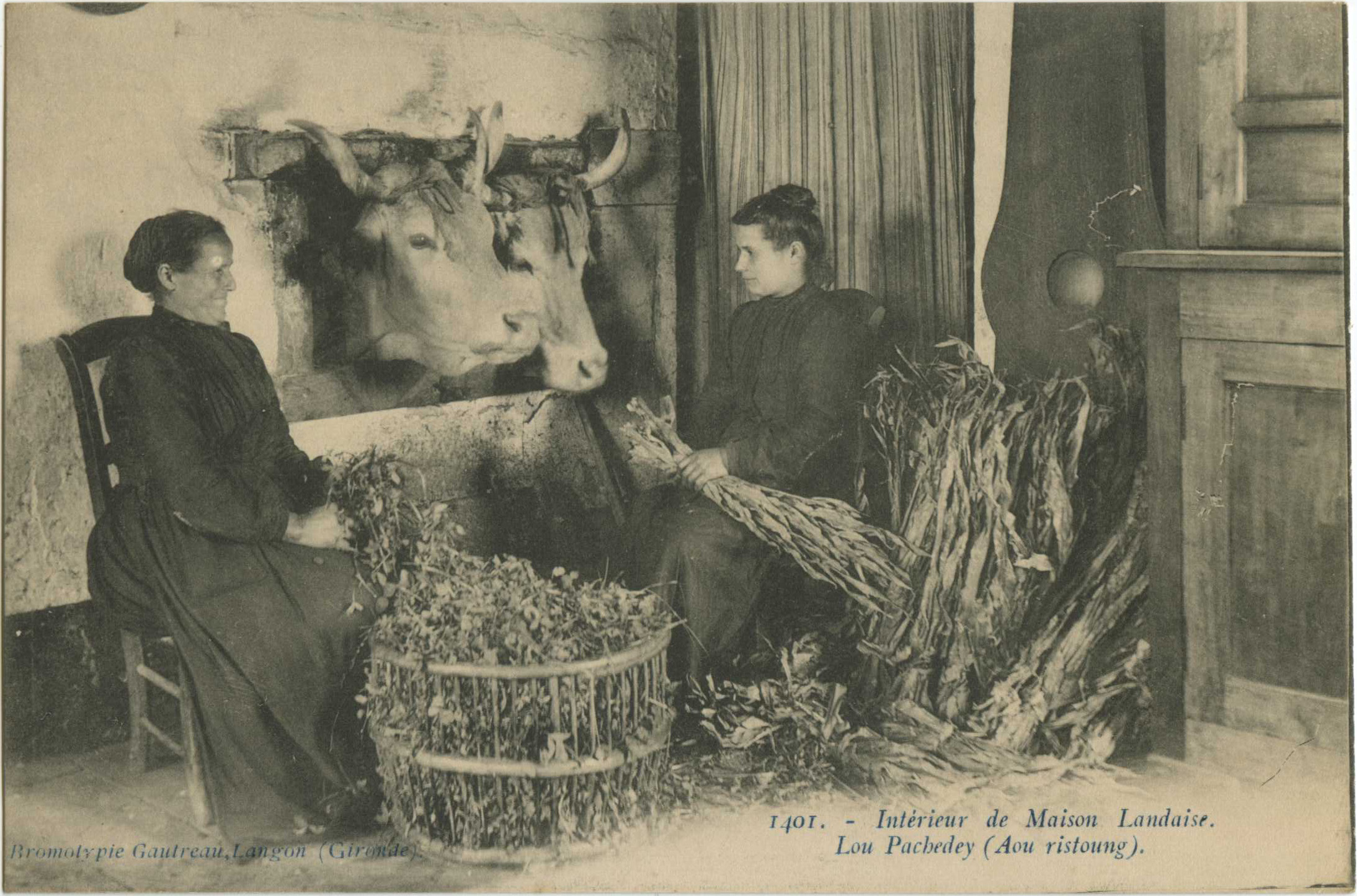 Landes - Intérieur de Maison Landaise. Lou Pachedey (Aou ristoung).