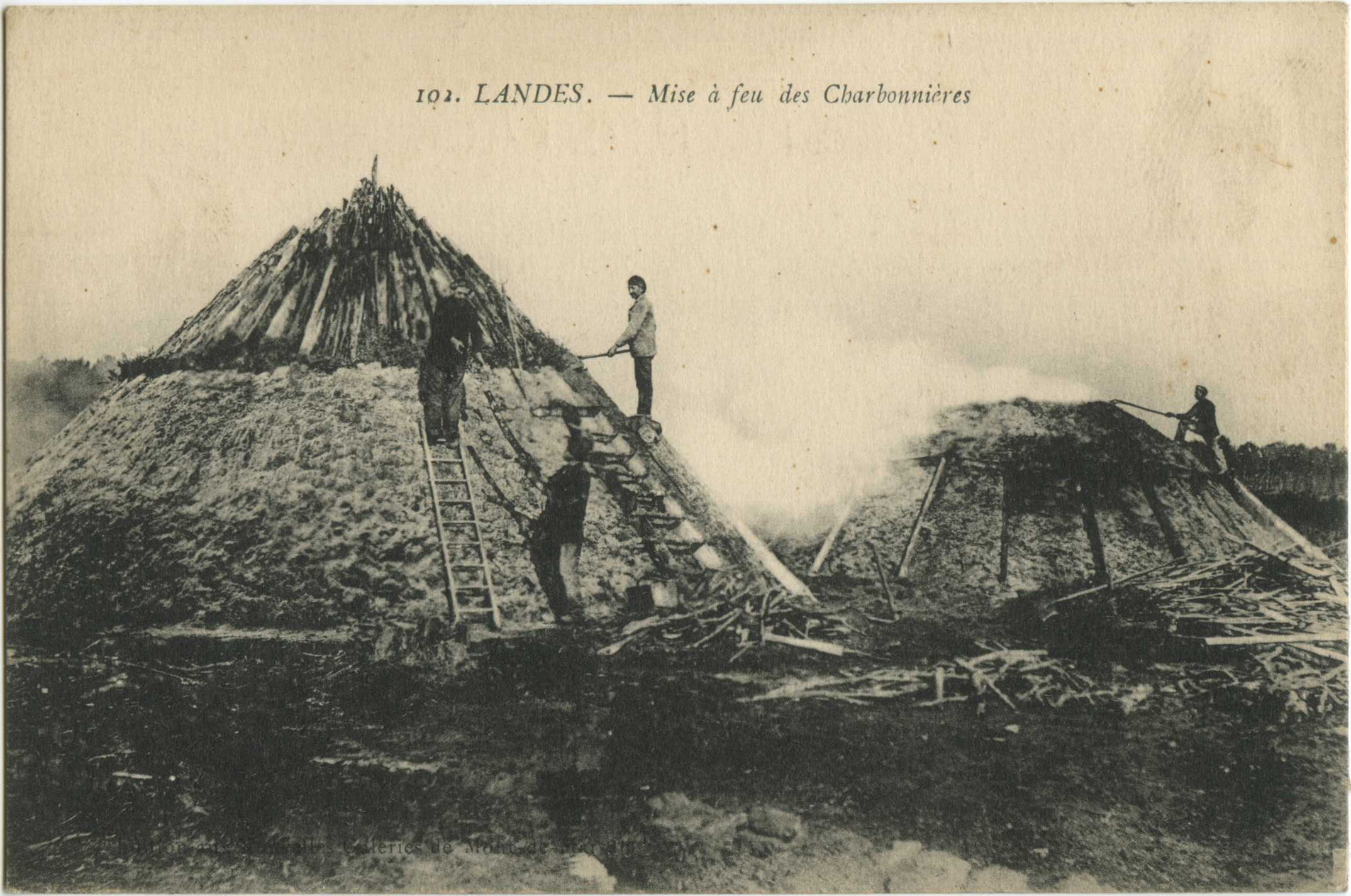 Landes - LANDES - Mise à feu des Charbonnières