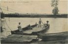 Carte postale ancienne - Escos - Le bac de Castagn&egrave;de.