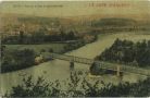 Carte postale ancienne - Escos - Pont sur le Gave et Vue d'ensemble