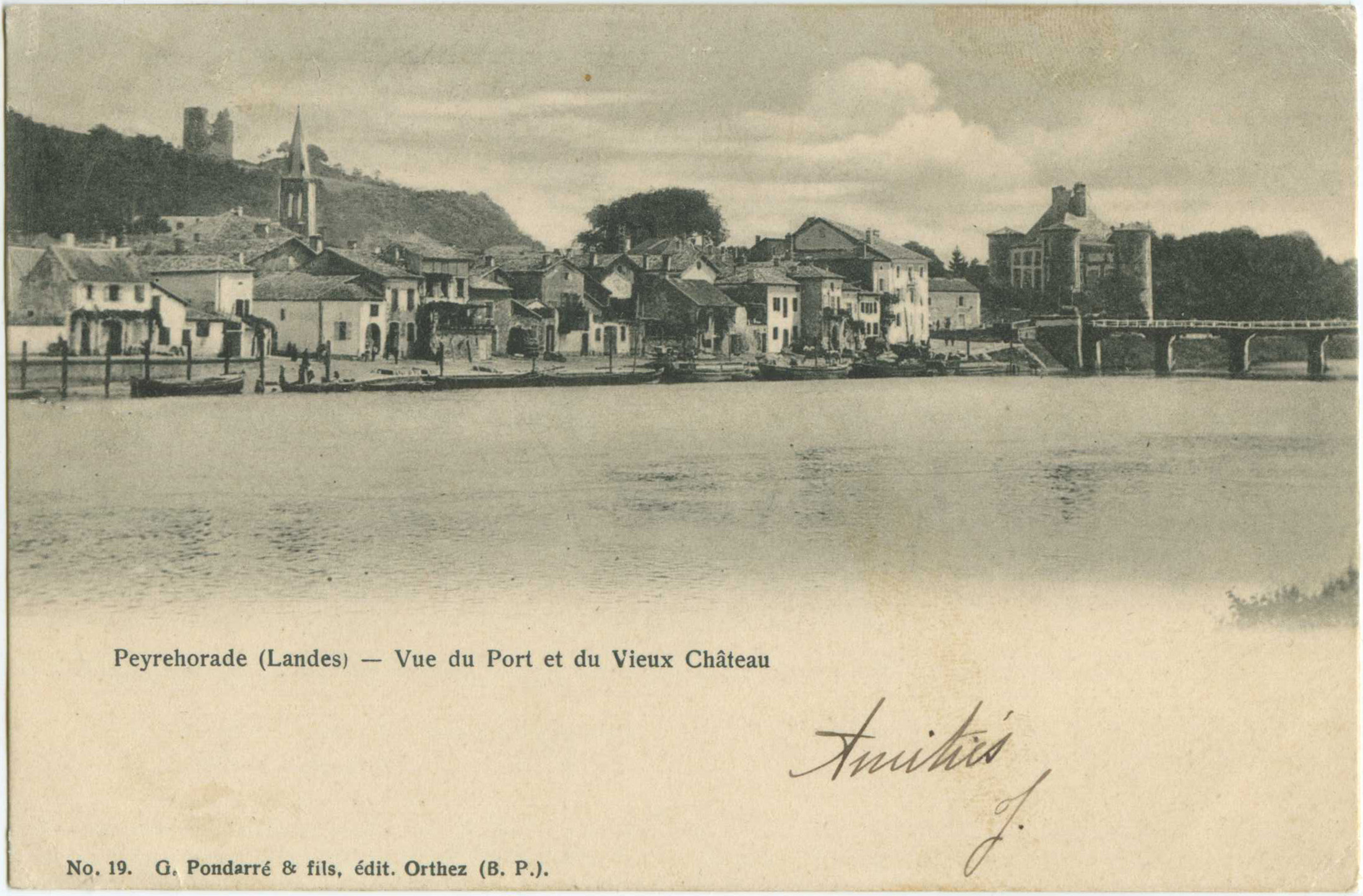 Peyrehorade - Vue du Port et du Vieux Château