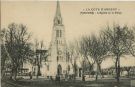 Carte postale ancienne - Pontonx-sur-l'Adour - L'Eglise et la Place