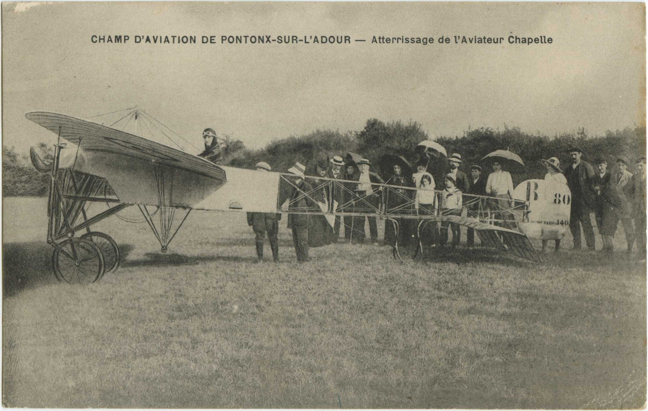 Pontonx-sur-l'Adour - CHAMP D'AVIATION DE PONTONX-SUR-L'ADOUR - Atterrissage de l'Aviateur Chapelle