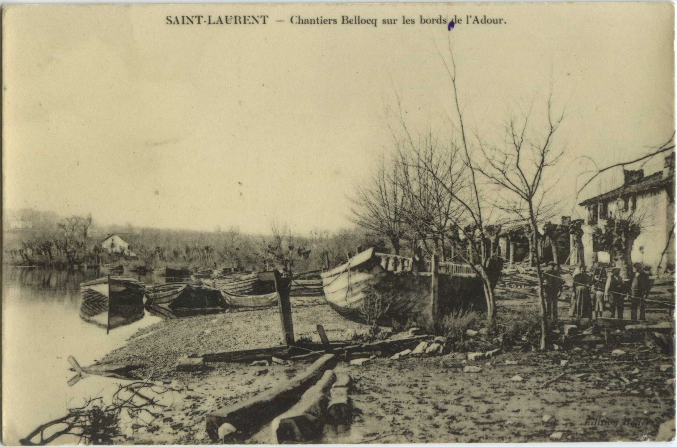 Saint-Laurent-de-Gosse - Chantiers Bellocq sur les bords de l'Adour.