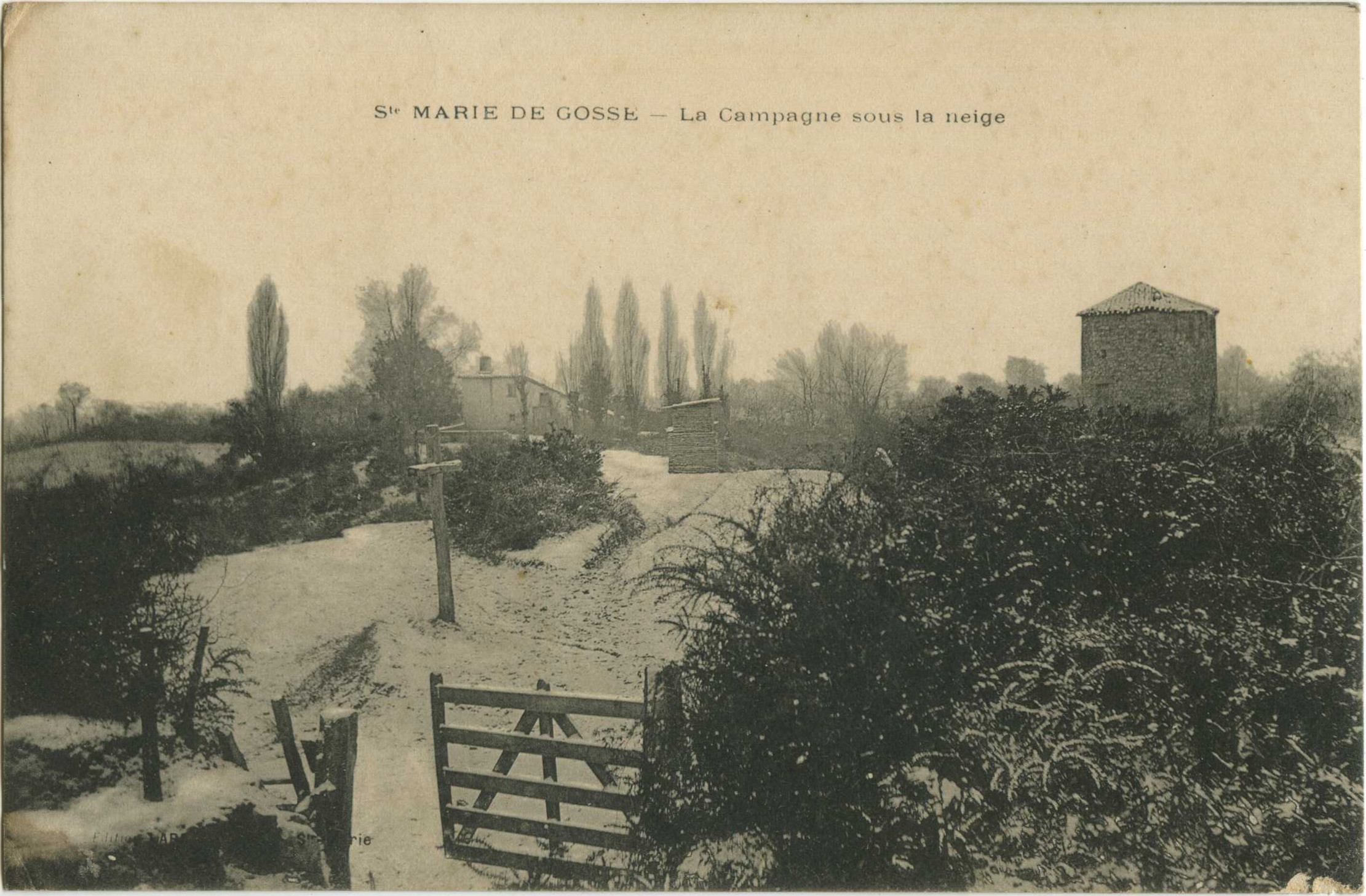 Sainte-Marie-de-Gosse - La Campagne sous la neige