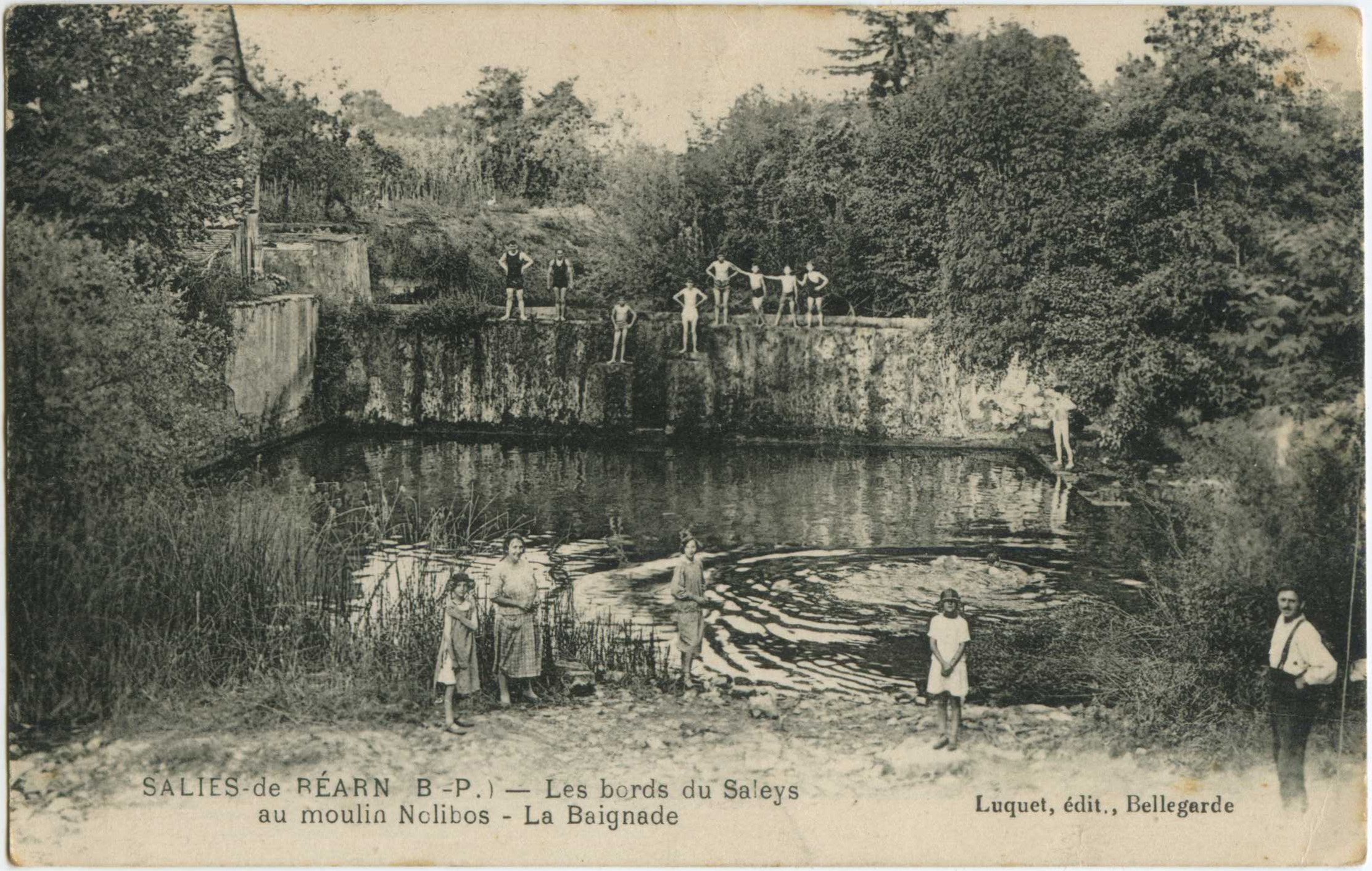 Salies-de-Béarn - Les bords du Saleys au moulin Nolibos - La Baignade