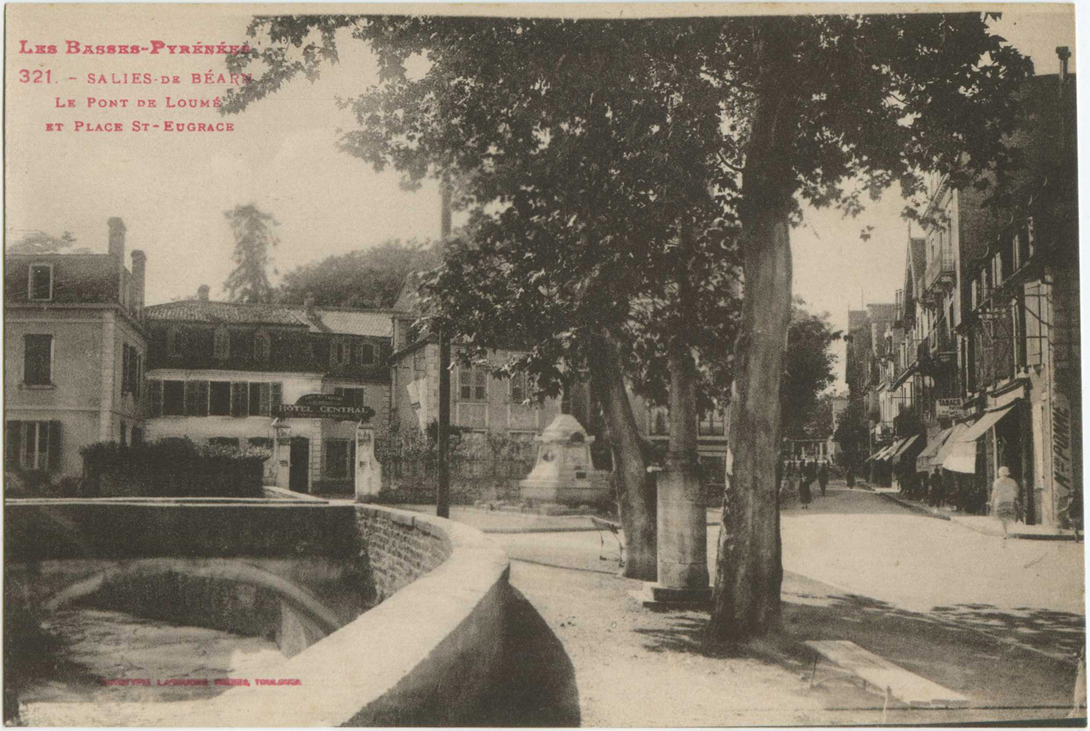 Salies-de-Béarn - Le Pont de Loumé et Place St-Eugrace