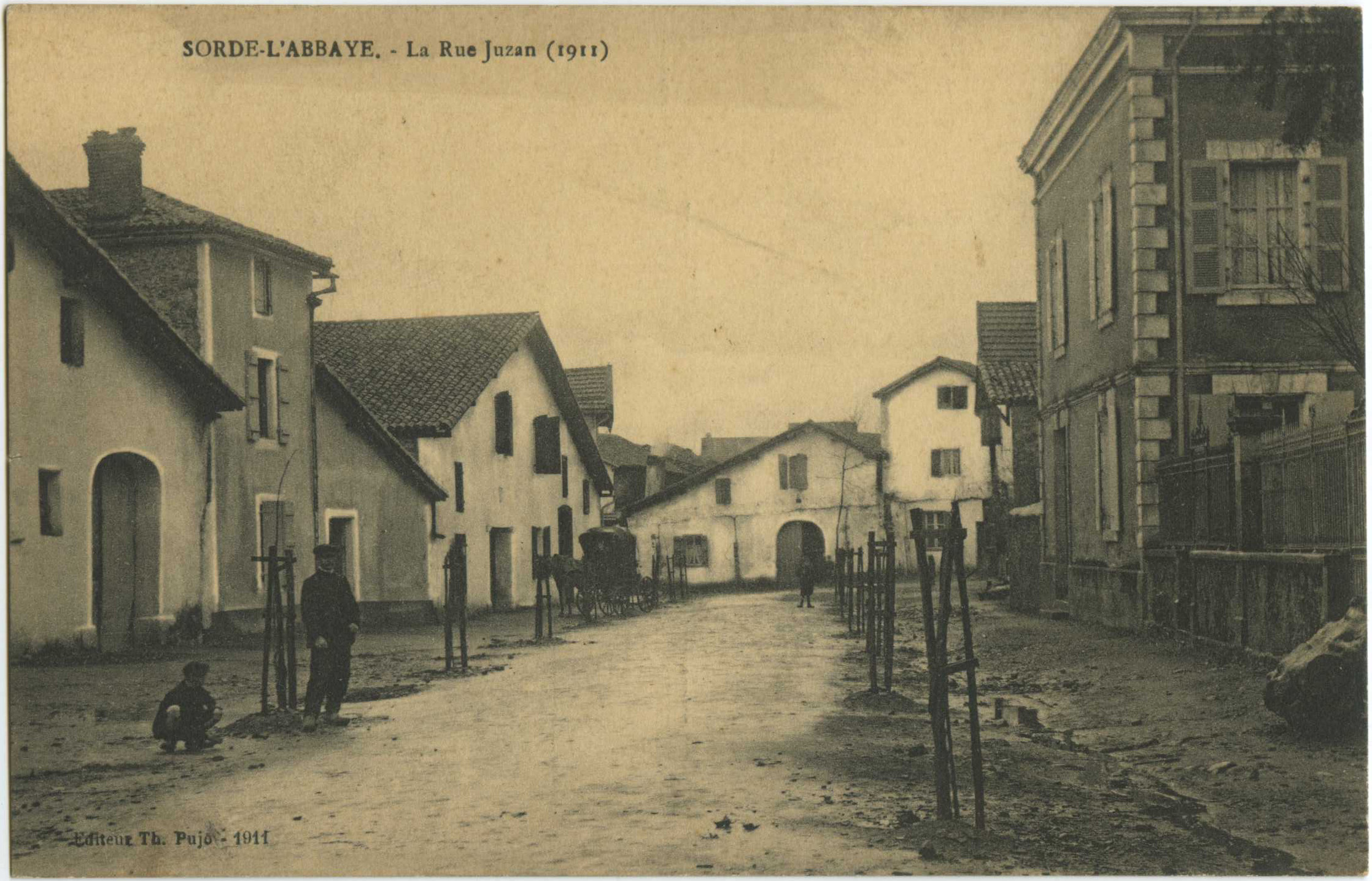 Sorde-l'Abbaye - La Rue Juzan (1911)