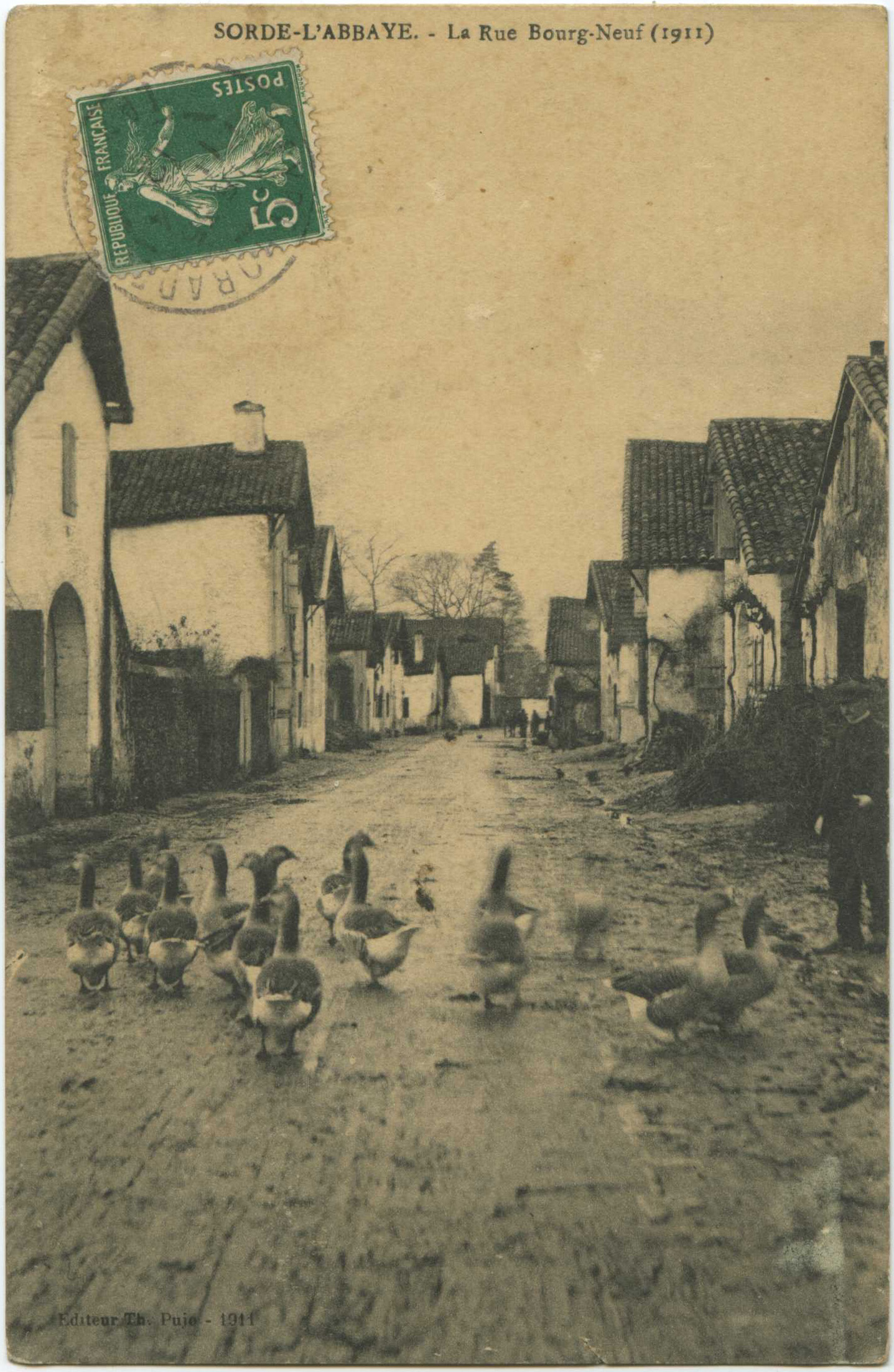 Sorde-l'Abbaye - La Rue Bourg-Neuf (1911)